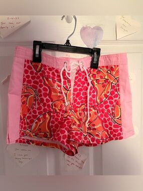 Lilly Pulitzer Girl’s Board Shorts Tanner Pink Sands NWT 14